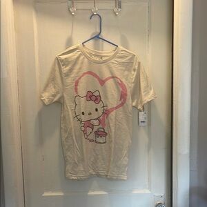 Hello Kitty Cream and Pink Short Sleeve Tee. Size Small